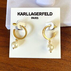 Karl Lagerfeld Drop Pearl NEW Earrings Retail $42